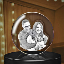 Load image into Gallery viewer, 3D Photo Crystal Art Crystal Ball | 3D Crystal Ball with Photo | Personalized Crystal Ball with 3D Engraving | Custom 3D Photo Crystal Sphere | 3D Photo Keepsake in Crystal Ball
