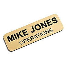 Load image into Gallery viewer, Gold and Black Plastic Name Tag
