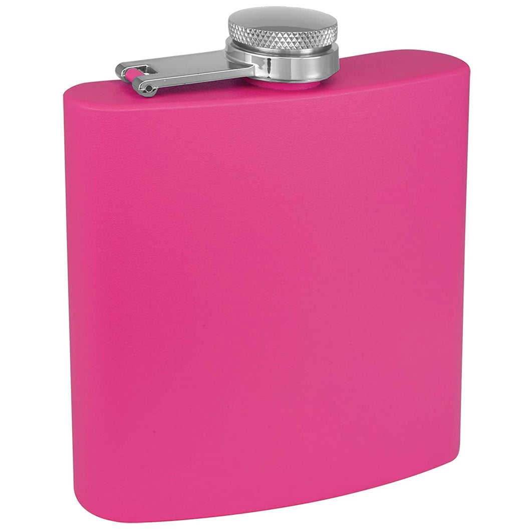 Matte pink flask engravable 