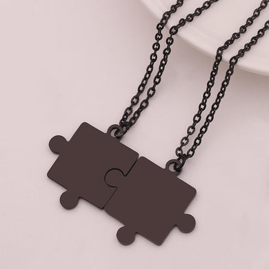 Couples Puzzle Necklace - Gifts for Couples - Valentines day Gifts - Buy Valentines day Gifts - But Necklaces online from Engraving Reimagined in Canada and USA.