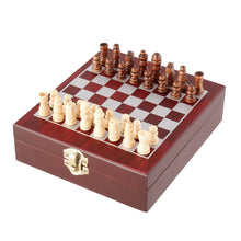 Load image into Gallery viewer, CHESS BOX SET WITH 5 PC WINE TOOLS- ROSEWOOD BOX
