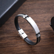 Load image into Gallery viewer, Customizable Leather and Silicone Bracelet
