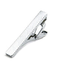 Load image into Gallery viewer, Modern Strap Groove Diamond Short Tie Clips
