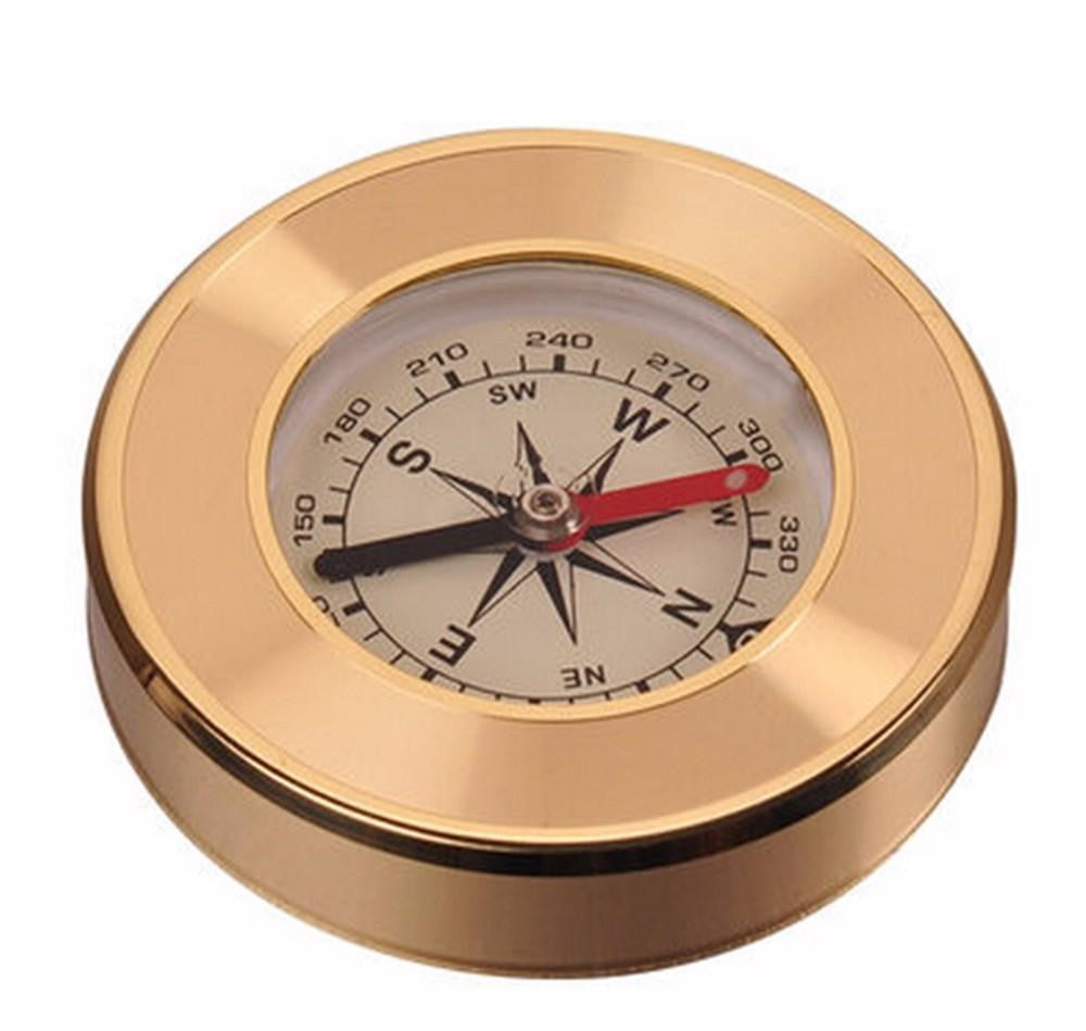 Golden Brass Compass – Embroidery and Engraving Concepts