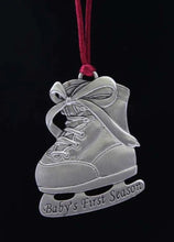 Load image into Gallery viewer, Winnipeg Jets skate Ornament Pewter- Baby&#39;s first Season
